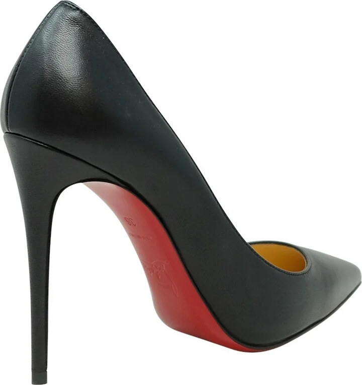 Christian Louboutin Black Leather Kate 100 Pumps - Image 2