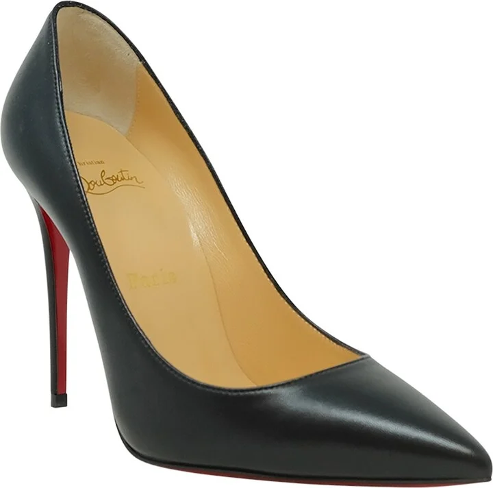 Christian Louboutin Black Leather Kate 100 Pumps - Image 3