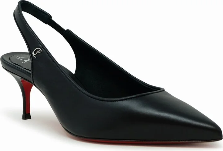 Christian Louboutin Black Leather Sporty 55 Sling - Image 2