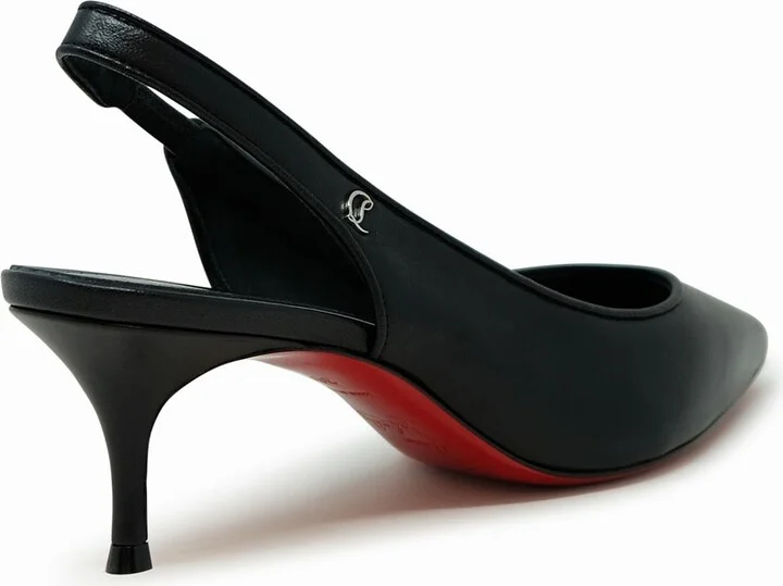 Christian Louboutin Black Leather Sporty 55 Sling - Image 3