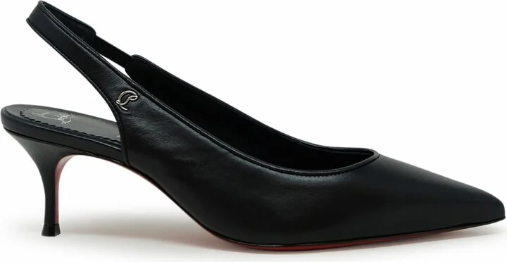 Christian Louboutin Black Leather Sporty 55 Sling