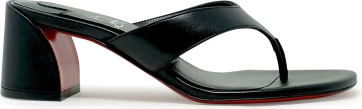 Christian Louboutin Black Nappa/lining Janetonga 55 Mule Sandals