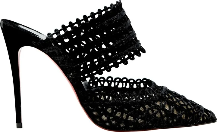 Christian Louboutin Black Patent Deia 100 Sandals