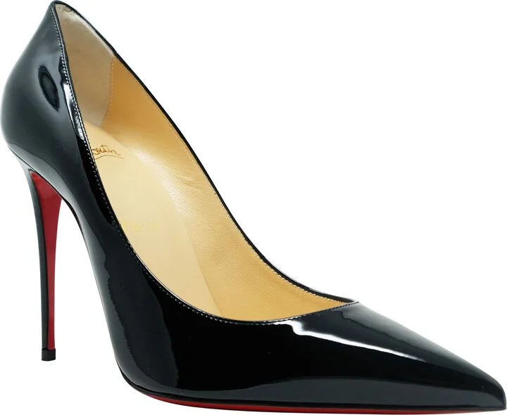 Christian Louboutin Black Patent Kate 100 Pumps - Image 2