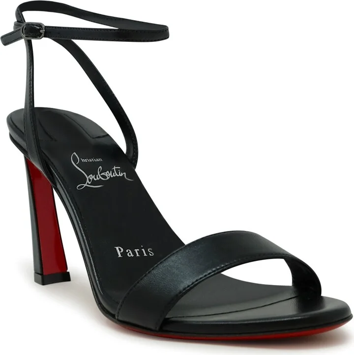 Christian Louboutin Black Pvc Leather Condora Queen 85 Sandals - Image 2