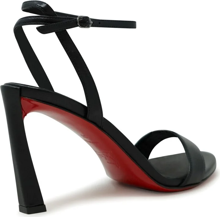 Christian Louboutin Black Pvc Leather Condora Queen 85 Sandals - Image 3
