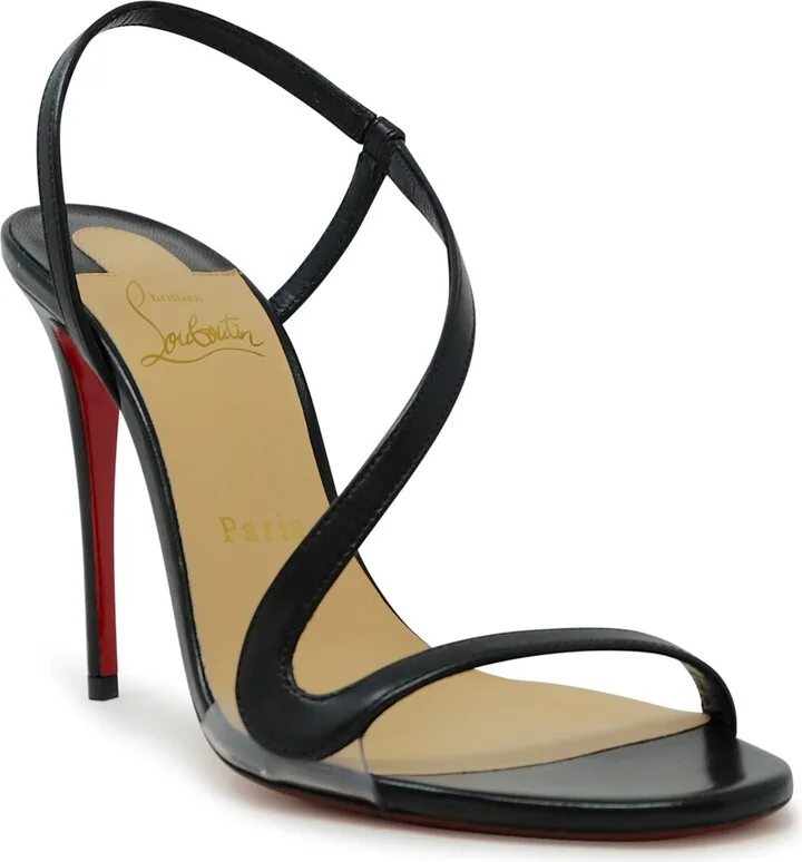 Christian Louboutin Black Pvc Leather Rosalie 100 Sandals - Image 3