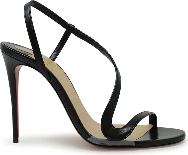 Christian Louboutin Black Pvc Leather Rosalie 100 Sandals
