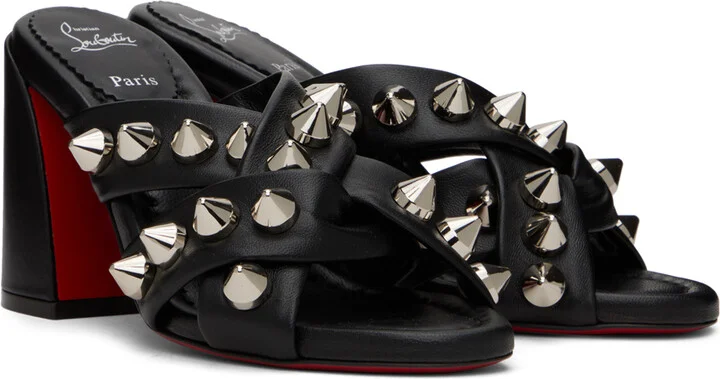 Christian Louboutin Black Spika Club Heeled Sandals - Image 4
