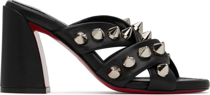 Christian Louboutin Black Spika Club Heeled Sandals