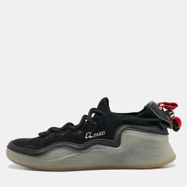 Christian Louboutin Black Suede and Leather Arpoador Sneakers Size 40