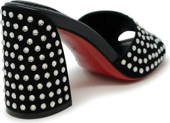 Christian Louboutin Black Suede Jane Mule Strass Boum 85 Sandals - Image 3