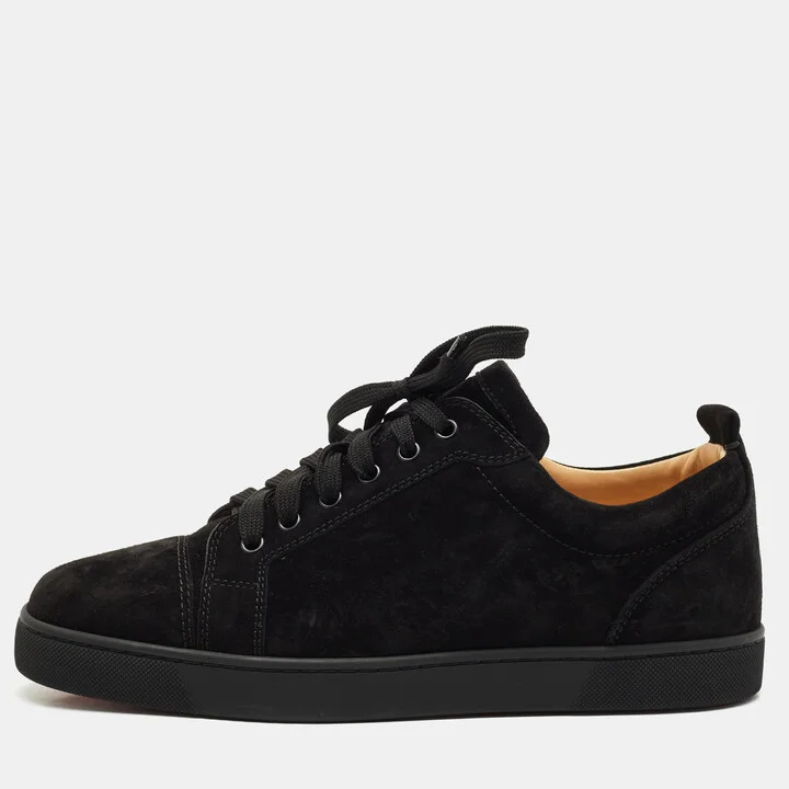 Christian Louboutin Black Suede Louis Junior Sneakers Size 43