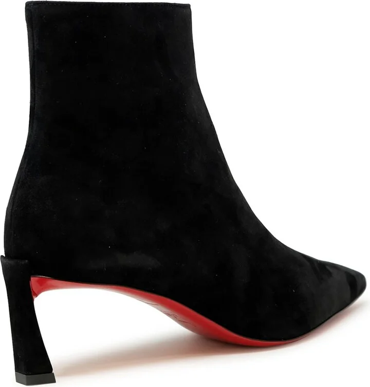 Christian Louboutin Black Veau Velours Condora Booty 55 Boots - Image 3