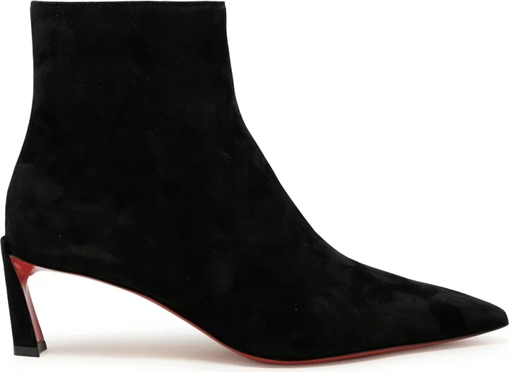 Christian Louboutin Black Veau Velours Condora Booty 55 Boots