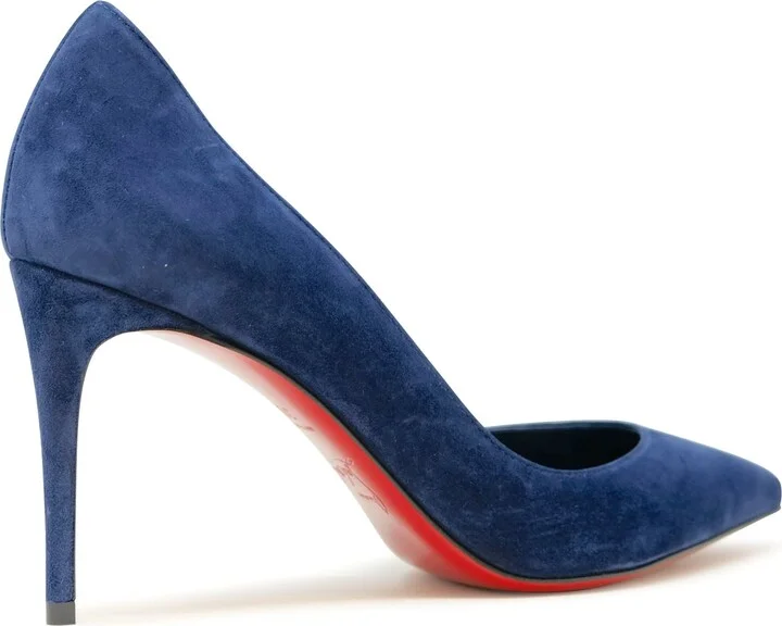 Christian Louboutin Blue Suede Iriza 85 Pumps - Image 2