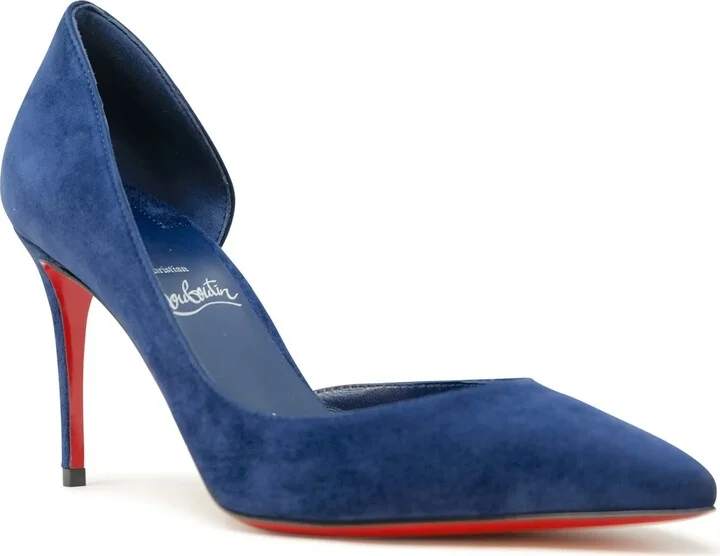 Christian Louboutin Blue Suede Iriza 85 Pumps - Image 3