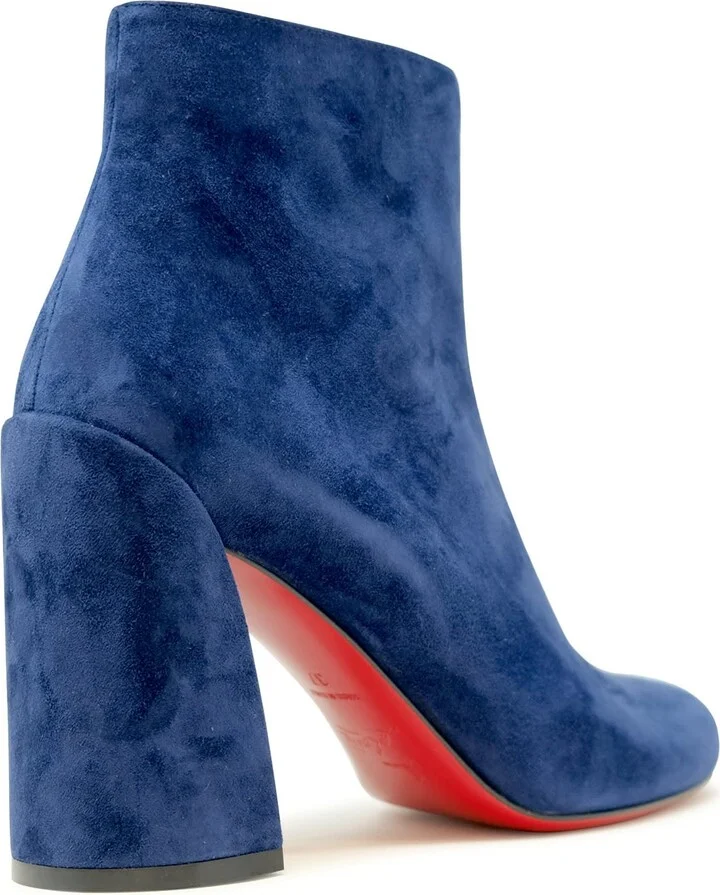 Christian Louboutin Blue Suede Turela 85 Ankle Boots - Image 2
