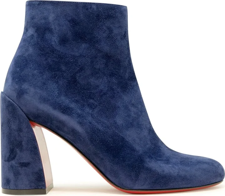 Christian Louboutin Blue Suede Turela 85 Ankle Boots