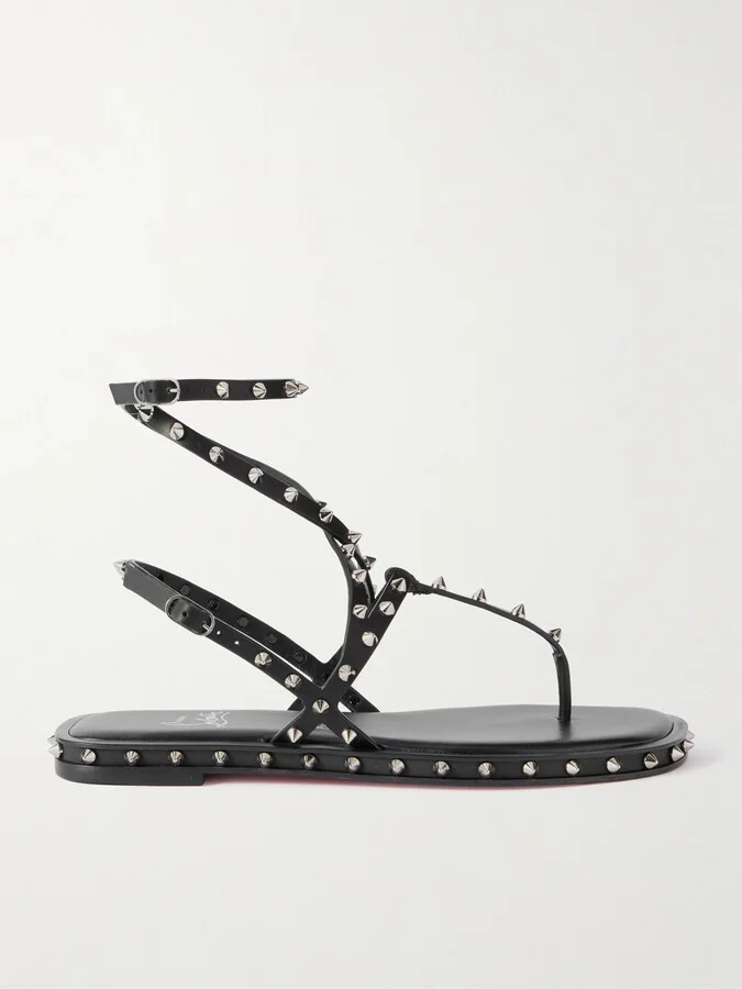 Christian Louboutin - Bombina Studded Leather Sandals - Black