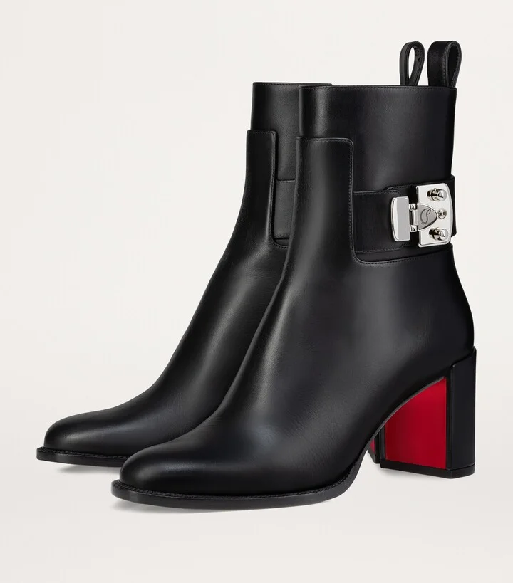 Christian Louboutin Booty Lock Calfskin Boots 70 - Image 5