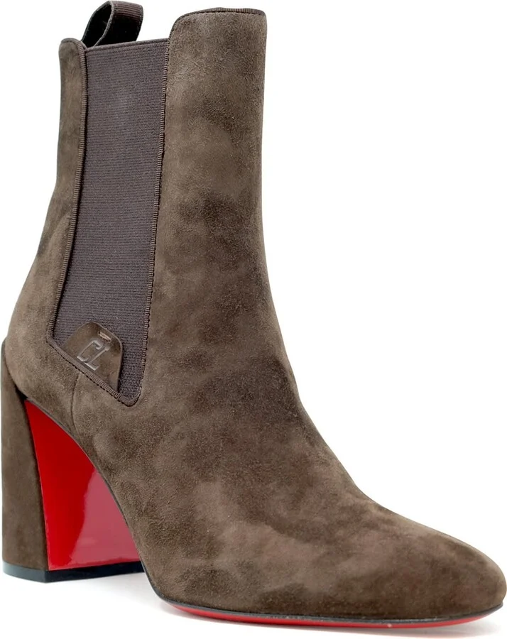 Christian Louboutin Brown Suede Leather Turelastic 85 Ankle Boots - Image 2