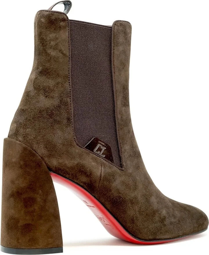 Christian Louboutin Brown Suede Leather Turelastic 85 Ankle Boots - Image 3