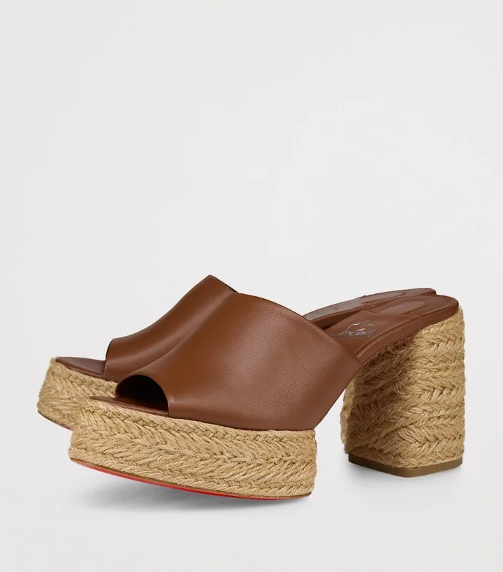 Christian Louboutin Calakala Leather Heeled Mules 85 - Image 2