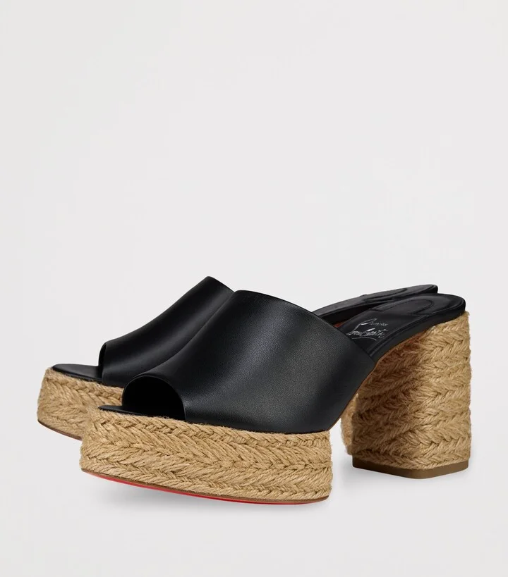 Christian Louboutin Calakala Leather Heeled Mules 85 - Image 3