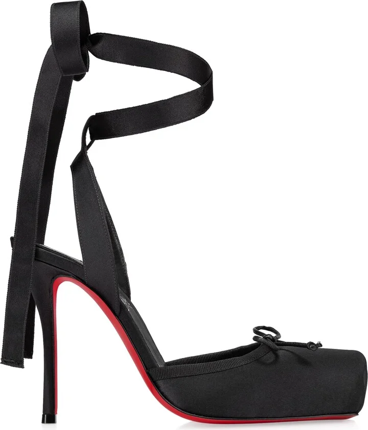 Christian Louboutin Cassia Lace-Up Satin Pumps 100