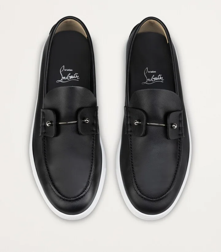 Christian Louboutin Chambeliboat Leather Boat Shoes - Image 4