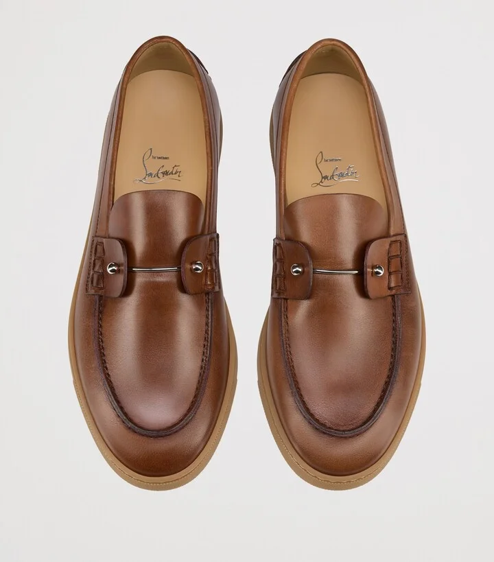 Christian Louboutin Chambeliboat Leather Boat Shoes - Image 3