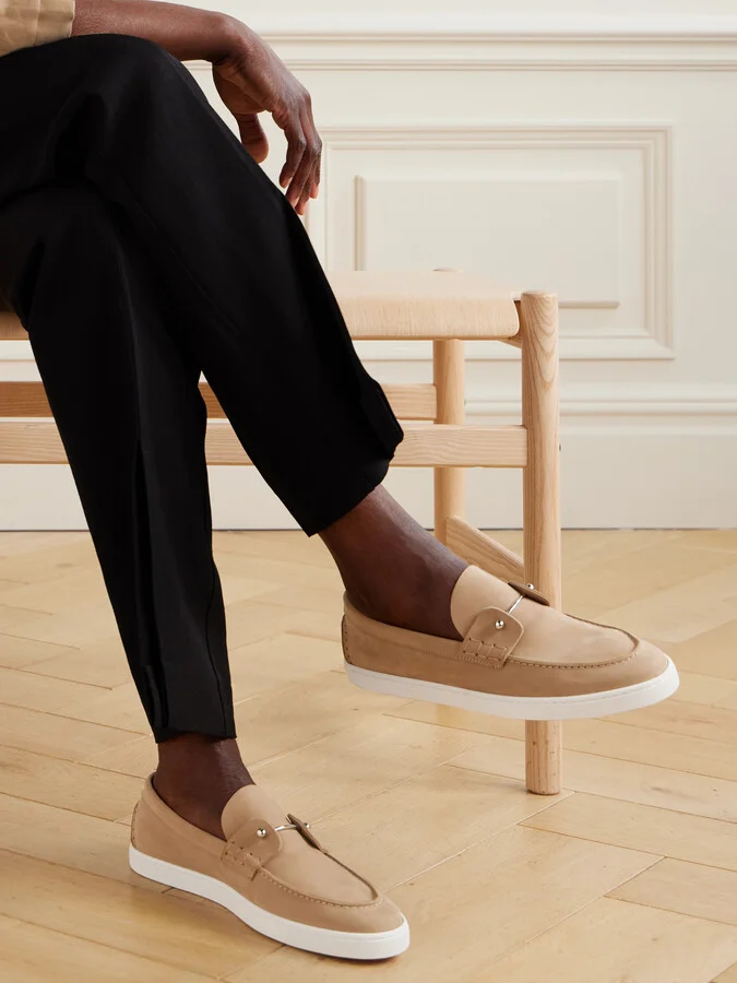 Christian Louboutin - Chambeliboat Suede Loafers - Neutrals - Image 2