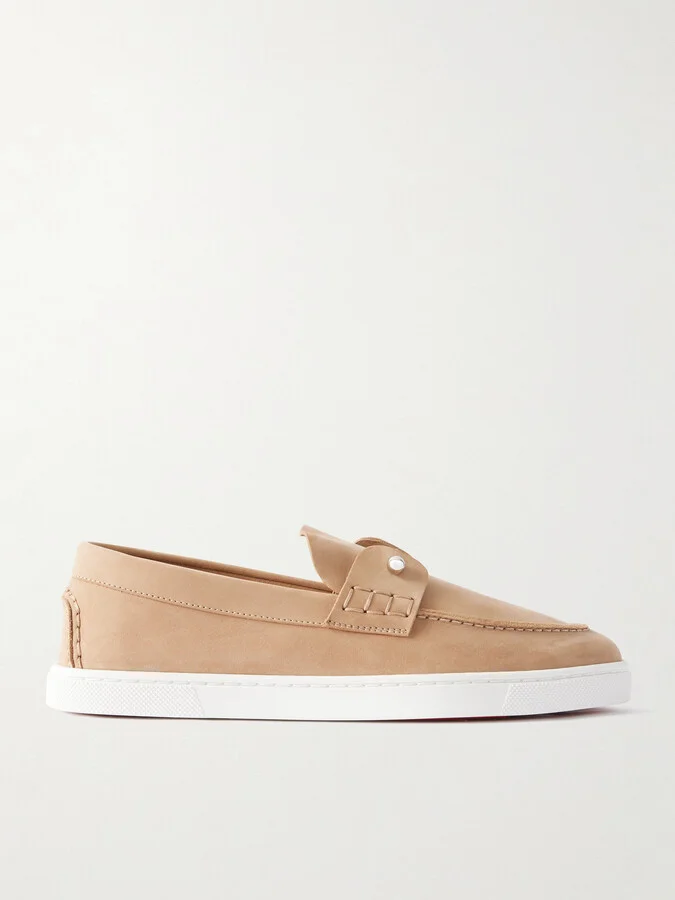 Christian Louboutin - Chambeliboat Suede Loafers - Neutrals
