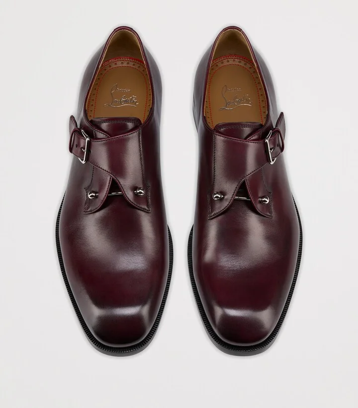 Christian Louboutin Chambelimonk Leather Monk Shoes - Image 3