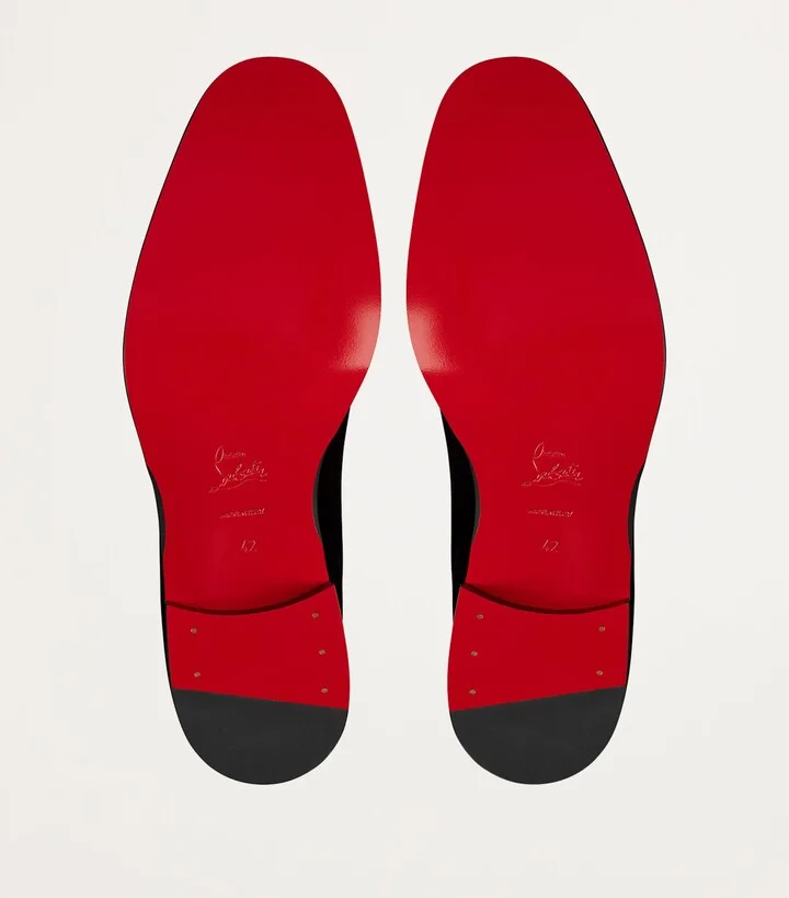 Christian Louboutin Chambeliss Night Strass Velvet Derby Shoes - Image 5