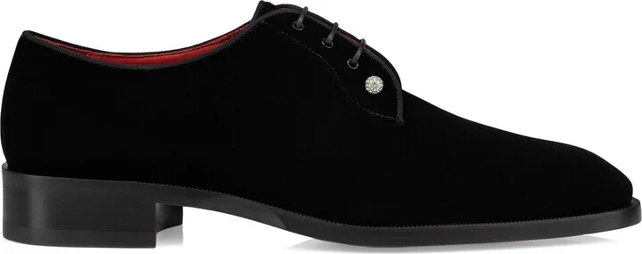 Christian Louboutin Chambeliss Night Strass Velvet Derby Shoes