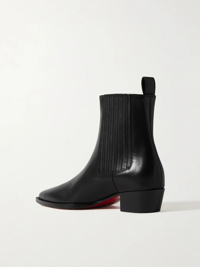 Christian Louboutin - Cheliviss 35 Leather Chelsea Boots - Black - Image 3