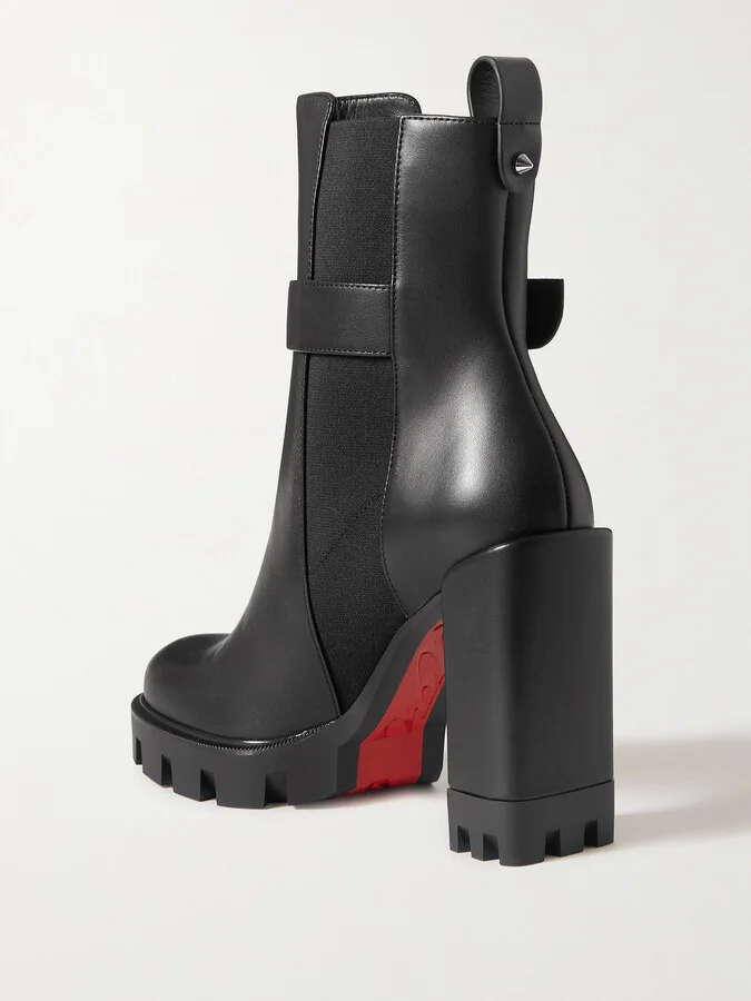 Christian Louboutin - Cl 100 Logo-embellished Leather Chelsea Boots - Black - Image 3