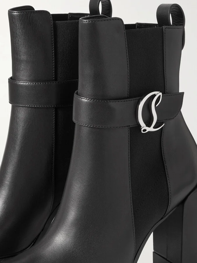 Christian Louboutin - Cl 100 Logo-embellished Leather Chelsea Boots - Black - Image 4