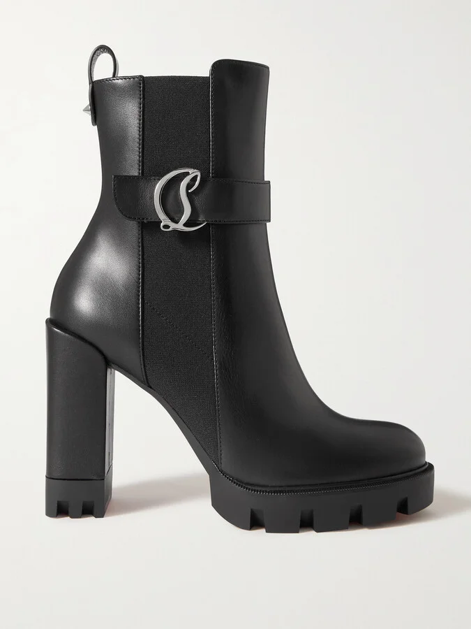 Christian Louboutin - Cl 100 Logo-embellished Leather Chelsea Boots - Black
