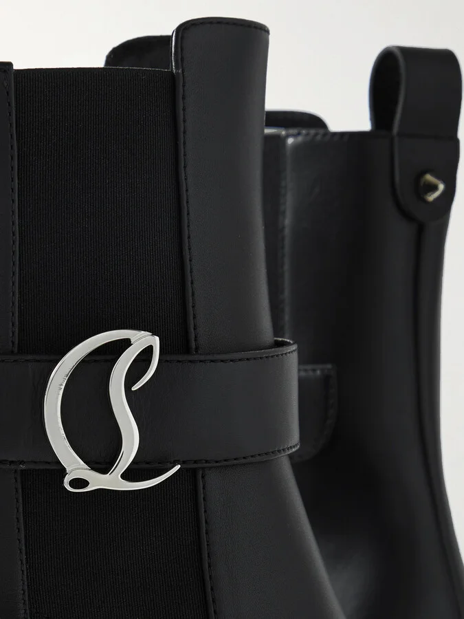 Christian Louboutin - Cl 70 Logo-embellished Leather Chelsea Boots - Black - Image 4