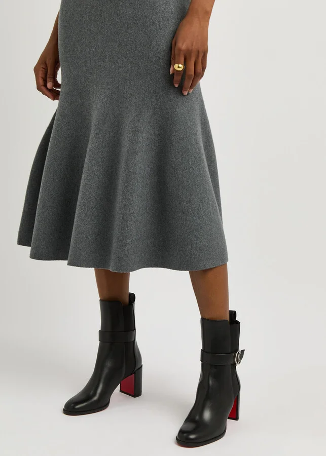 Christian Louboutin CL Chelsea Booty 70 Leather Ankle Boots - Image 5