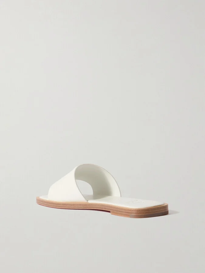 Christian Louboutin - Cl Logo-embossed Leather Slides - White - Image 3