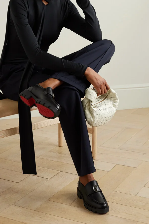 Christian Louboutin - Cl Moc Lug 75 Logo-embellished Leather Loafers - Black - Image 2