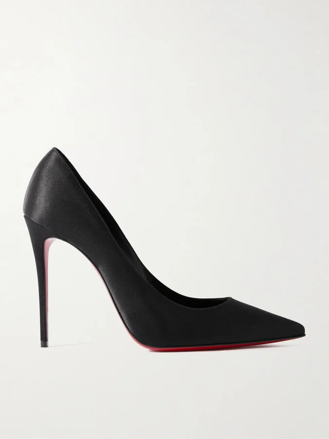 Christian Louboutin - Classic Kate 100 Satin-crepe Pumps - Black