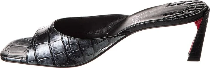 Christian Louboutin Condora 55 Croc-Embossed Leather Mule - Image 2