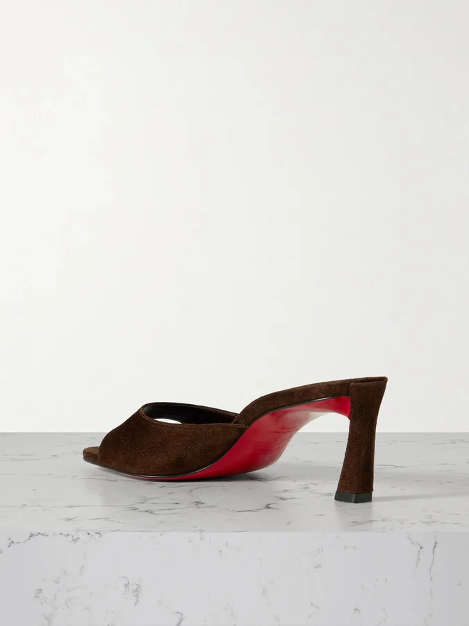Christian Louboutin - Condora 55 Suede Mules - Brown - Image 3