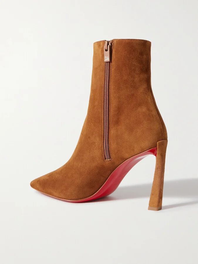 Christian Louboutin - Condora 85 Suede Ankle Boots - Brown - Image 3