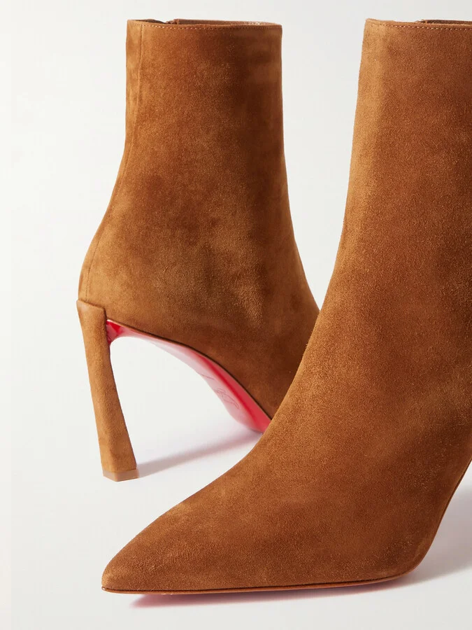 Christian Louboutin - Condora 85 Suede Ankle Boots - Brown - Image 4